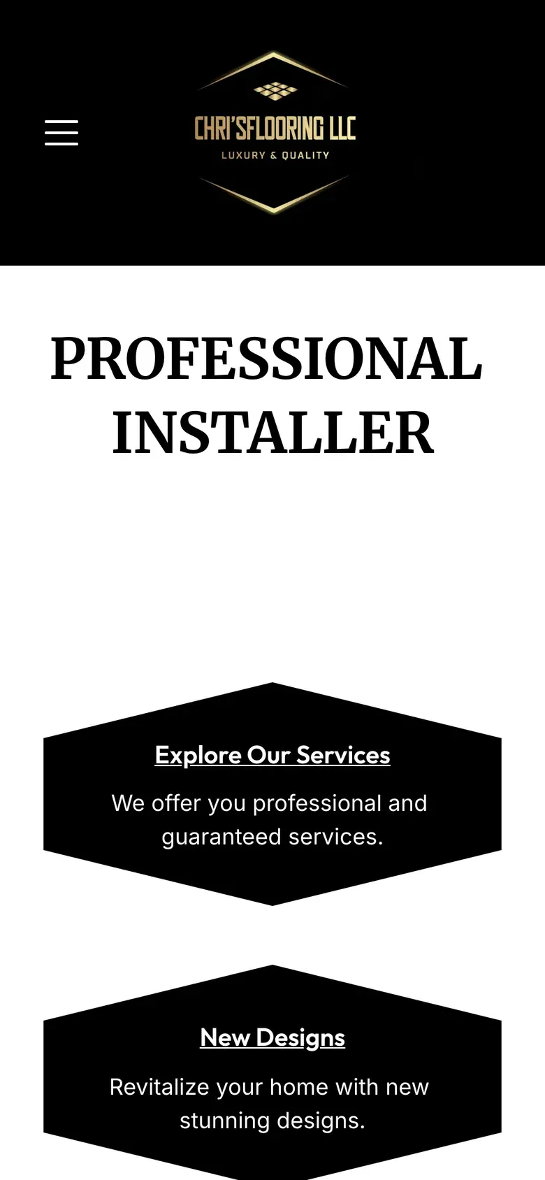 Sitio web de Chris Flooring LLC en celular — Instalación de pisos de lujo