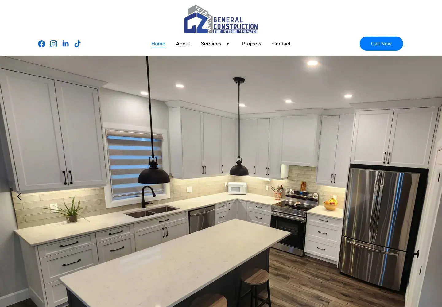 Sitio web de GZ General Construction Corp en escritorio — Renovación interior de alta gama en Nueva York