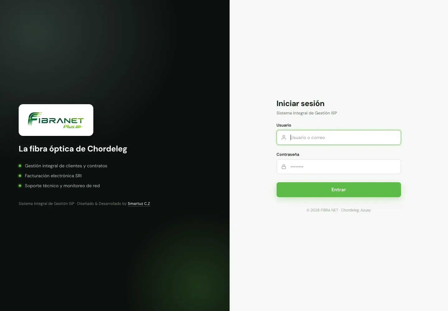 Sitio web de IspWeb en escritorio — Plataforma de gestión para proveedores de internet