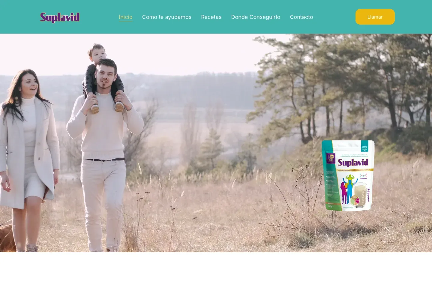 Sitio web de Suplavid en escritorio — Complemento biomolecular nutricional